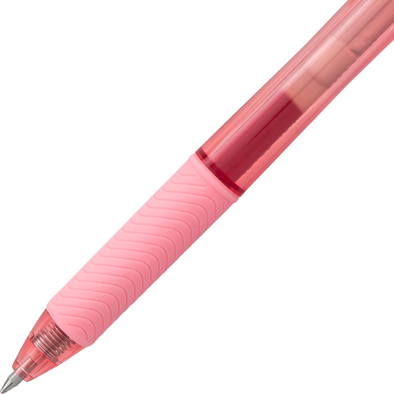 image:imagePentel EnergelX Pastel Barrels Retractable Medium Line Assorted Ink Colors Pack of 6 BL107FBP6M