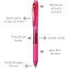 Pentel EnerGel-X Retractable Liquid Gel Pen (0.5mm) Needle Tip, Fine Line, Pink Ink, Box of 12 (BLN105-P)