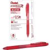 Pentel EnerGel-X Retractable Liquid Gel Pen 0.5mm Needle Tip Red Ink, Box of 12 (BLN105-B)