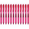 Pentel EnerGel-X Retractable Liquid Gel Pen (0.5mm) Needle Tip, Fine Line, Pink Ink, Box of 12 (BLN105-P)