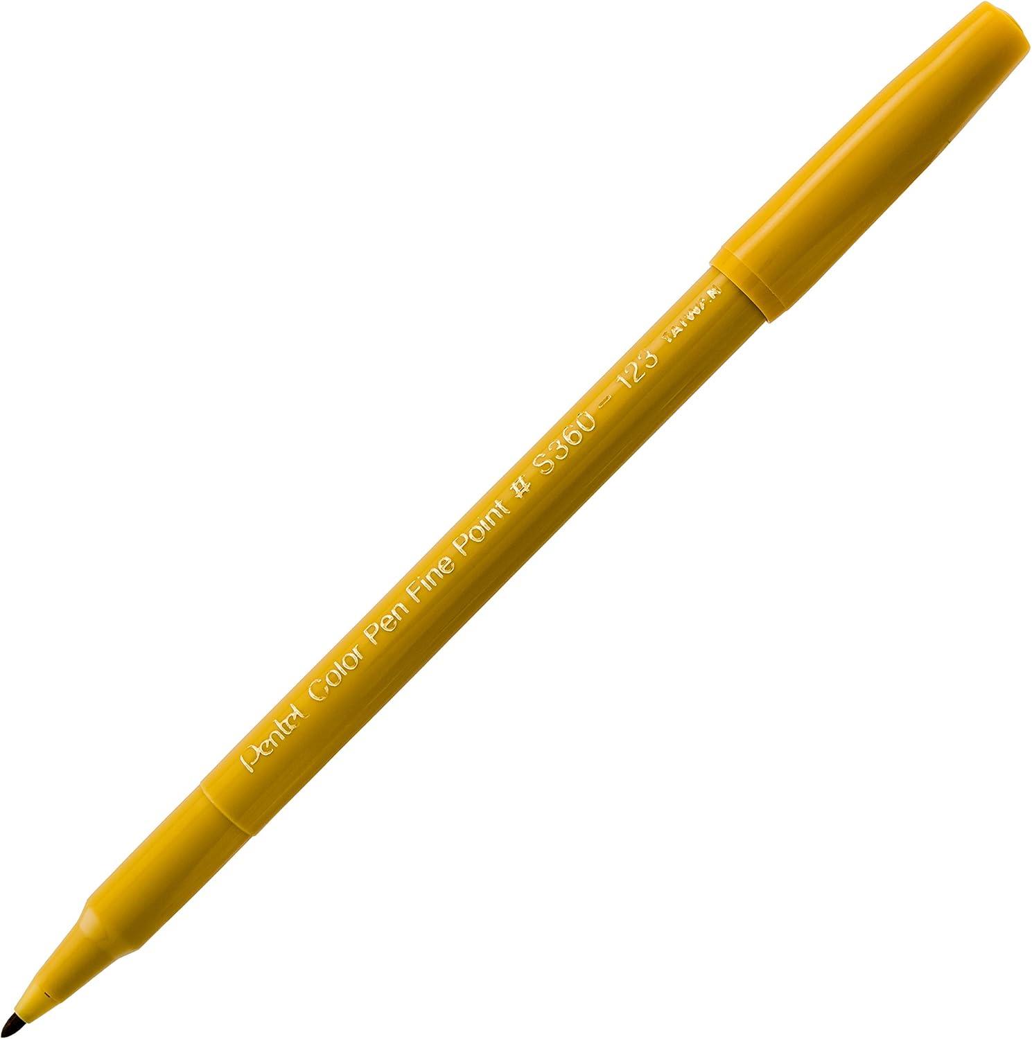 image:imagePentel Arts Color Pen Dark Brown Box of 12 S360118Gold Ochre