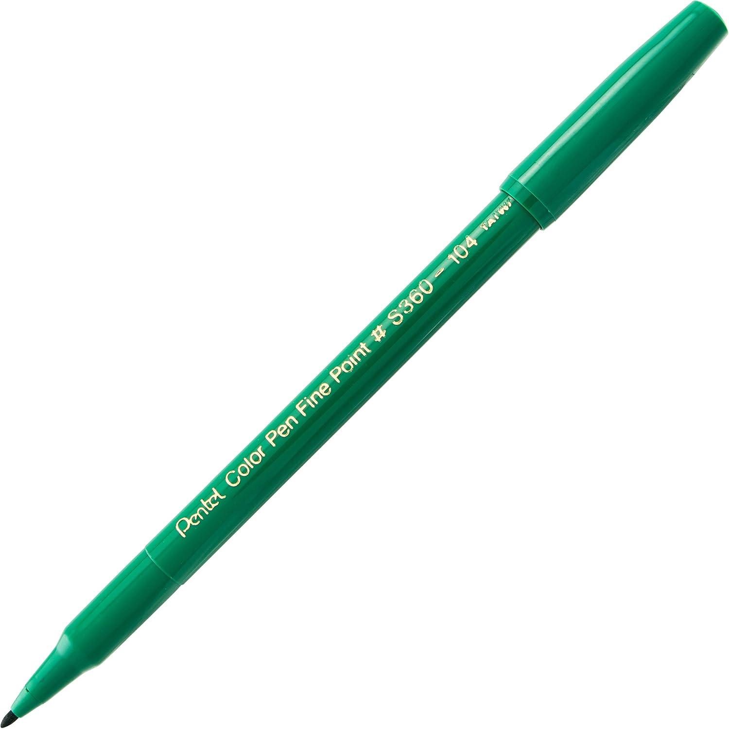 image:imagePentel Arts Color Pen Dark Brown Box of 12 S360118Green