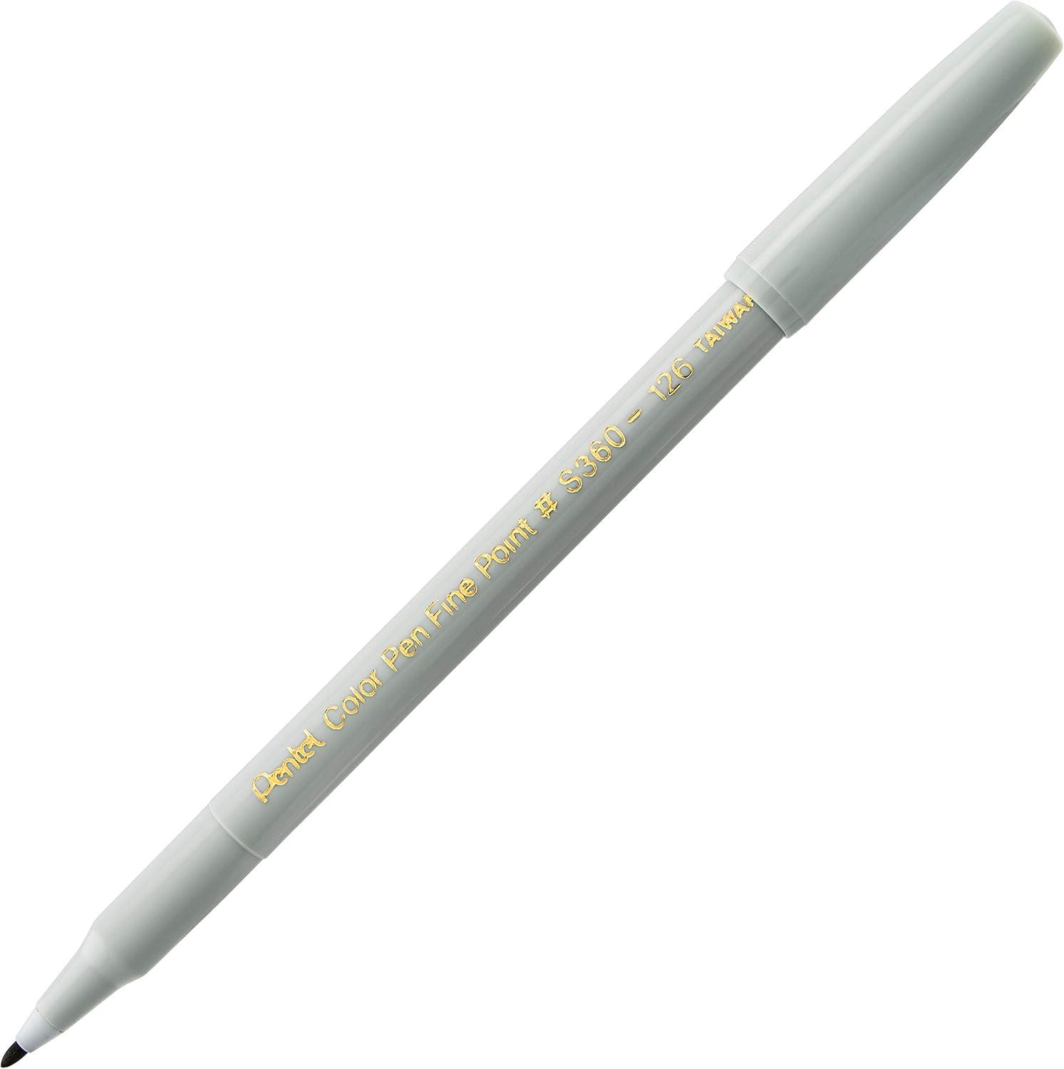 image:imagePentel Arts Color Pen Dark Brown Box of 12 S360118Silver Gray