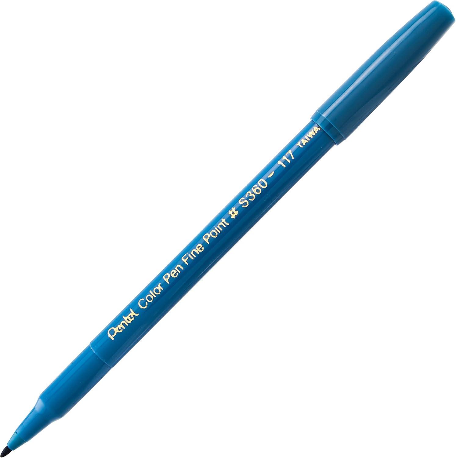 image:imagePentel Arts Color Pen Dark Brown Box of 12 S360118Steel Blue