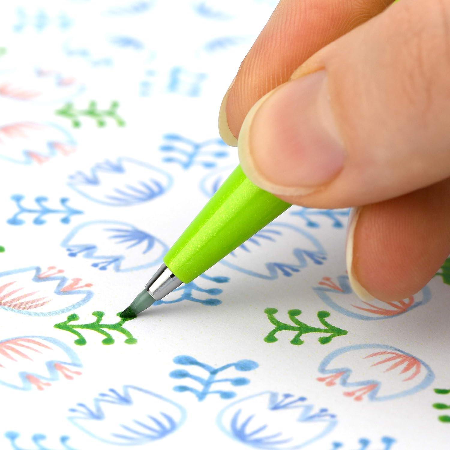 image:imagePentel Arts Sign Pen Touch Fude Brush Tip Blue Ink Box of 12 SES15CCTurquoise Green