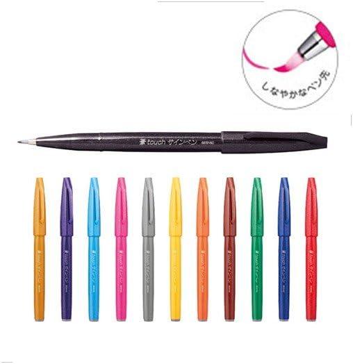 image:imagePentel Fude Touch Sign Pen Gray Felt Pen Like Brush Stroke SES15CNSky Blue