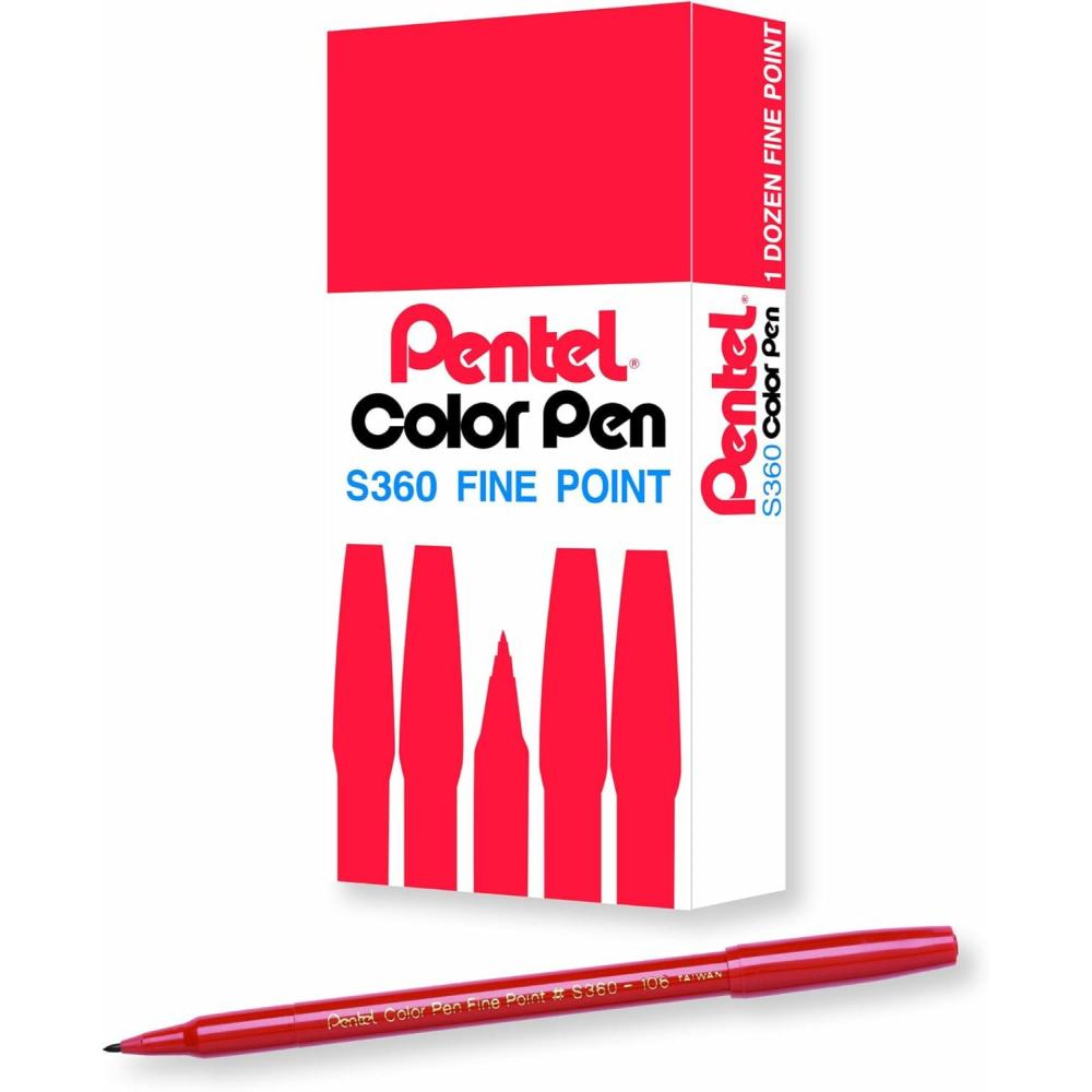 image:imagePentel Arts Color Pen Dark Brown Box of 12 S360118Brown