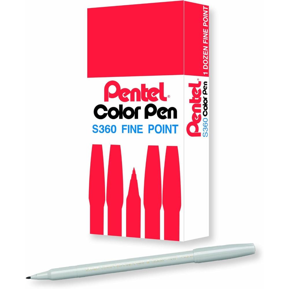 image:imagePentel Arts Color Pen Dark Brown Box of 12 S360118Light Gray