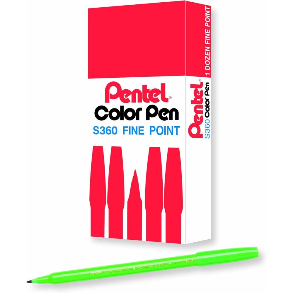 image:imagePentel Arts Color Pen Dark Brown Box of 12 S360118Light Green