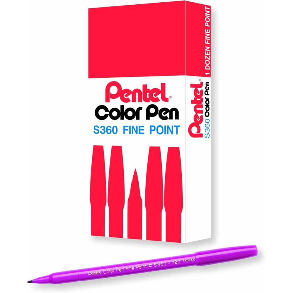image:imagePentel Arts Color Pen Dark Brown Box of 12 S360118Magenta