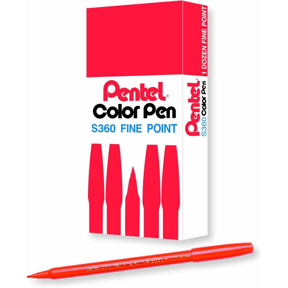 image:imagePentel Arts Color Pen Dark Brown Box of 12 S360118Orange
