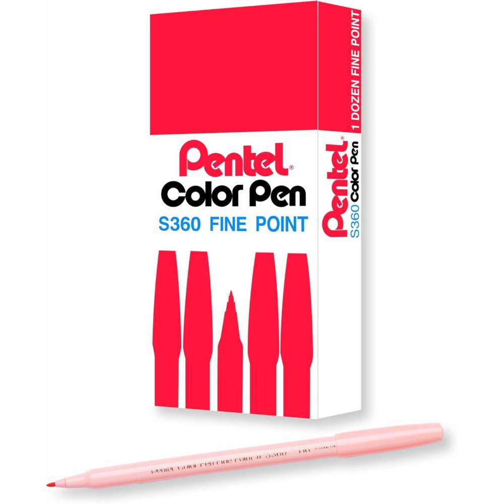 image:imagePentel Arts Color Pen Dark Brown Box of 12 S360118Pale Orange