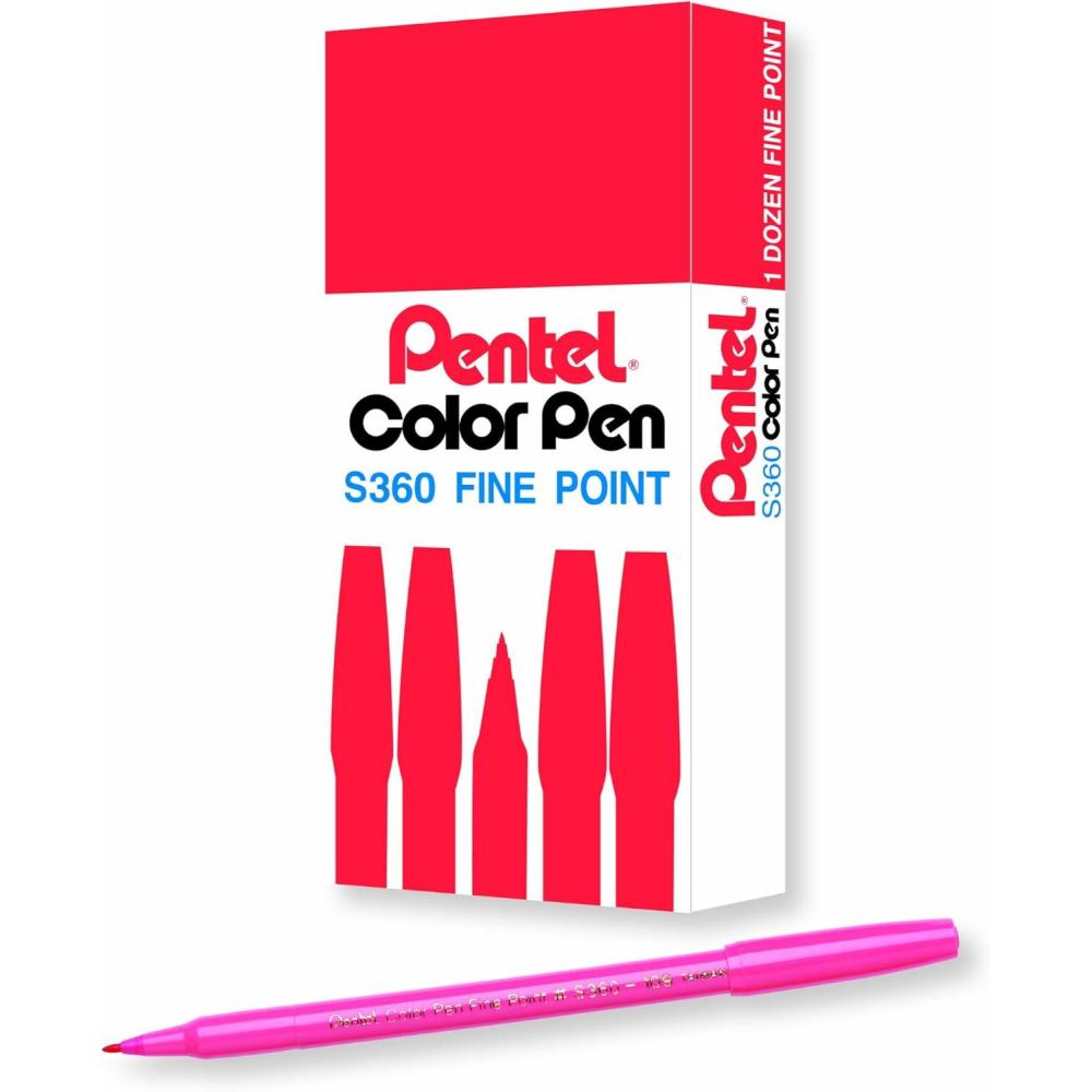 image:imagePentel Arts Color Pen Dark Brown Box of 12 S360118Pink
