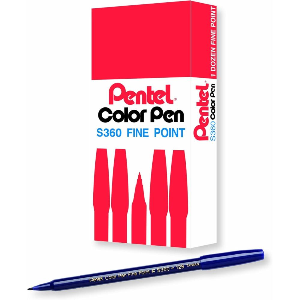 image:imagePentel Arts Color Pen Dark Brown Box of 12 S360118Prussian Blue