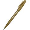 Pentel Arts Sign Pen Touch, Fude Brush Tip, Blue Ink, Box of 12 (SES15C-C)(Ochre)