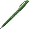Pentel Arts Sign Pen Touch, Fude Brush Tip, Blue Ink, Box of 12 (SES15C-C)(Olive Green)