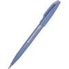Pentel Arts Sign Pen Touch, Fude Brush Tip, Blue Ink, Box of 12 (SES15C-C)(Sky Blue)