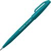 Pentel Arts Sign Pen Touch, Fude Brush Tip, Blue Ink, Box of 12 (SES15C-C)(Turquoise Green)