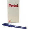 Pentel Arts Sign Pen Touch, Fude Brush Tip, Blue Ink, Box of 12 (SES15C-C)(Blue)