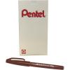 Pentel Arts Sign Pen Touch, Fude Brush Tip, Blue Ink, Box of 12 (SES15C-C)(Brown)