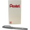 Pentel Arts Sign Pen Touch, Fude Brush Tip, Blue Ink, Box of 12 (SES15C-C)(Gray)