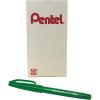 Pentel Arts Sign Pen Touch, Fude Brush Tip, Blue Ink, Box of 12 (SES15C-C)(Green)