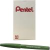 Pentel Arts Sign Pen Touch, Fude Brush Tip, Blue Ink, Box of 12 (SES15C-C)(Olive Green)