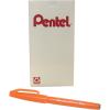 Pentel Arts Sign Pen Touch, Fude Brush Tip, Blue Ink, Box of 12 (SES15C-C)(Orange)