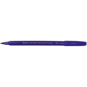 Pentel Arts Color Pen, Dark Brown, Box of 12 (S360-118)(Blue)