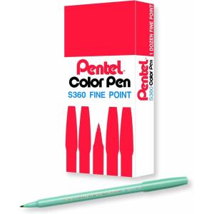Pentel Arts Color Pen, Dark Brown, Box of 12 (S360-118)(Grayish Green)