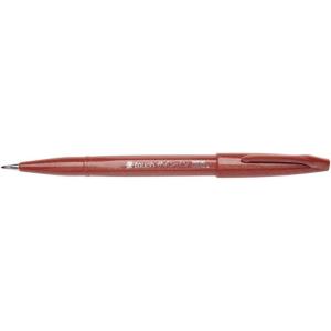 Pentel Fude Touch Sign Pen, Gray, Felt Pen Like Brush Stroke (SES15C-N)(Brown)