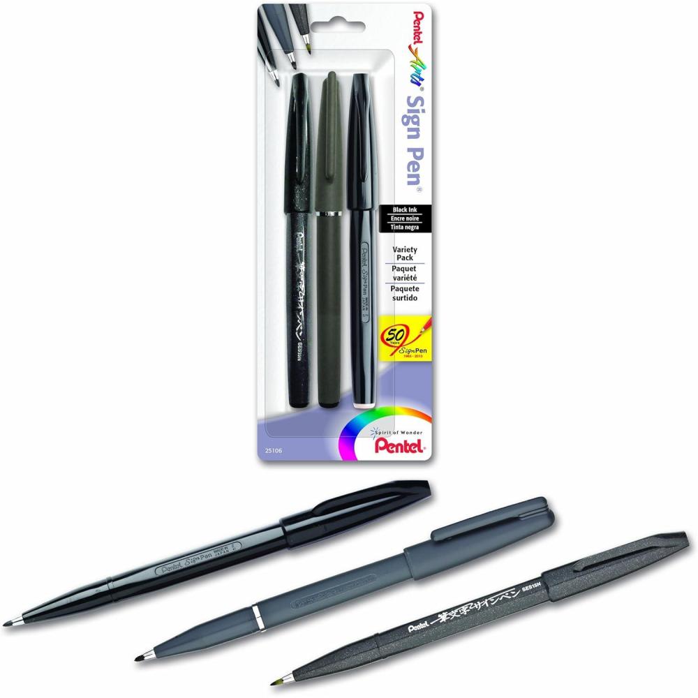image:imagePentel Arts Sign Pen Assorted Styles 3PK