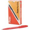 Pentel Sign Pen Stick Porous Point Pen, Fine Point, Red Barrel, Red Ink 12-Count (S520-B)