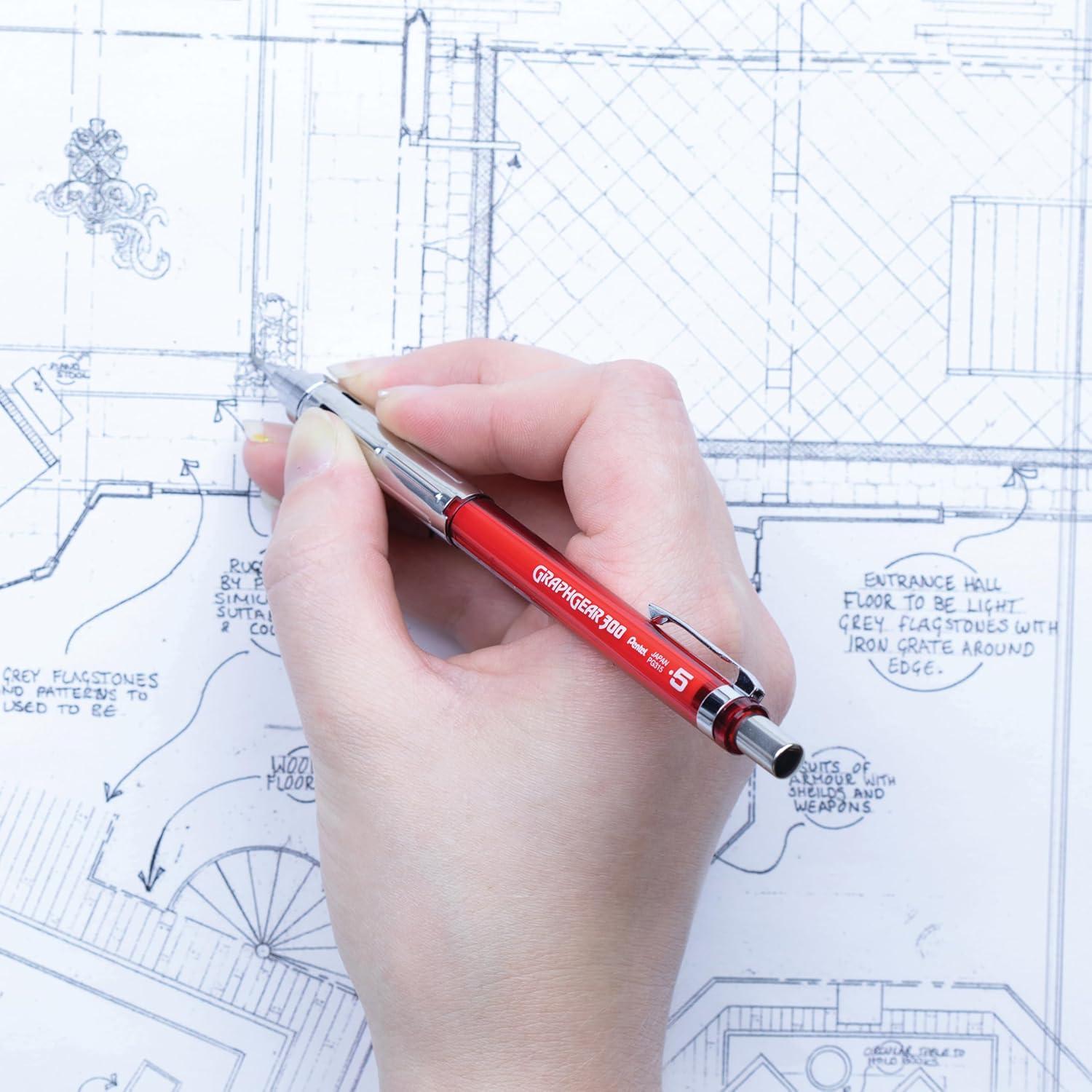 image:imagePentel GraphGear 300 Mechanical Pencil Box of 12 PencilsRed