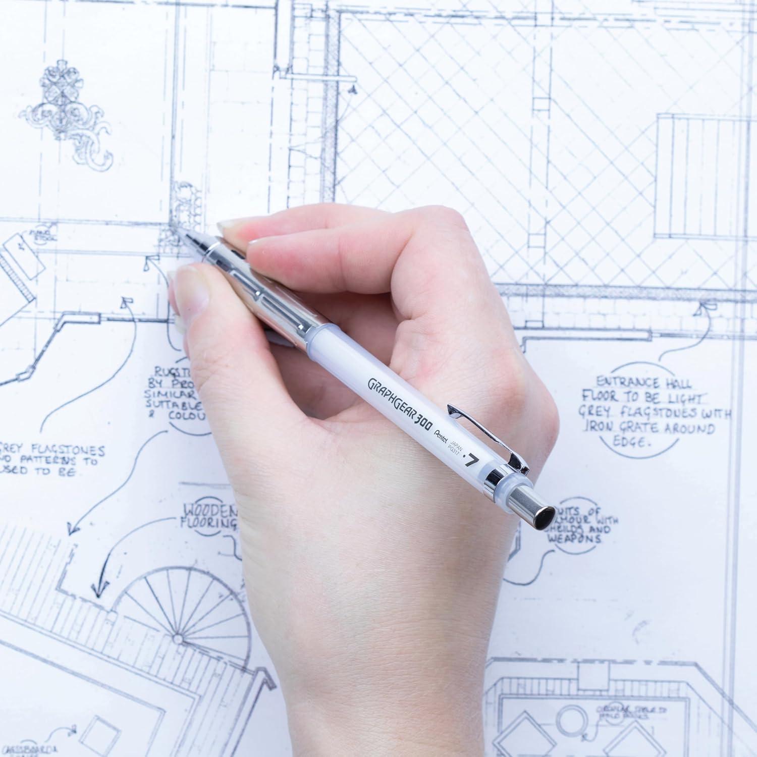 image:imagePentel GraphGear 300 Mechanical Pencil Box of 12 PencilsWhite