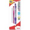 Pentel Quick Dock Colors, 0.7mm, Medium Line, 1 Pencil, 1 Refill Cartridge and 3 Erasers, Assorted Barrel and Cartridge Colors (QD7LECRBP)