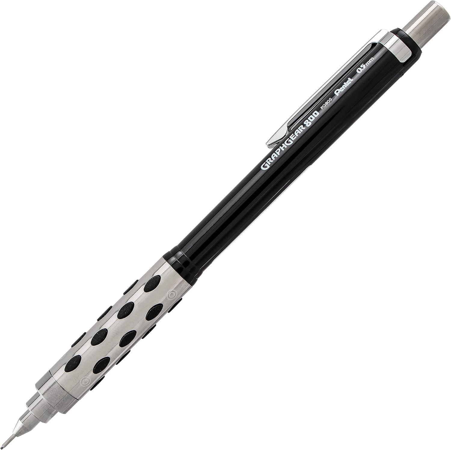 image:imagePentel GraphGear 800 Mechanical Drafting Pencil 05mm Black barrel 12 pack PG805A1 Pencil Lead and Eraser
