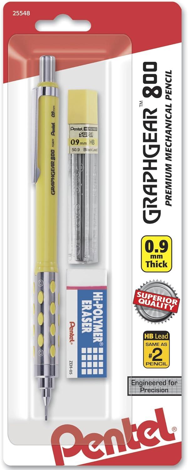 image:imagePentel GraphGear 800 Mechanical Drafting Pencil 05mm Black barrel 12 pack PG805A1 Pencil Lead and Eraser