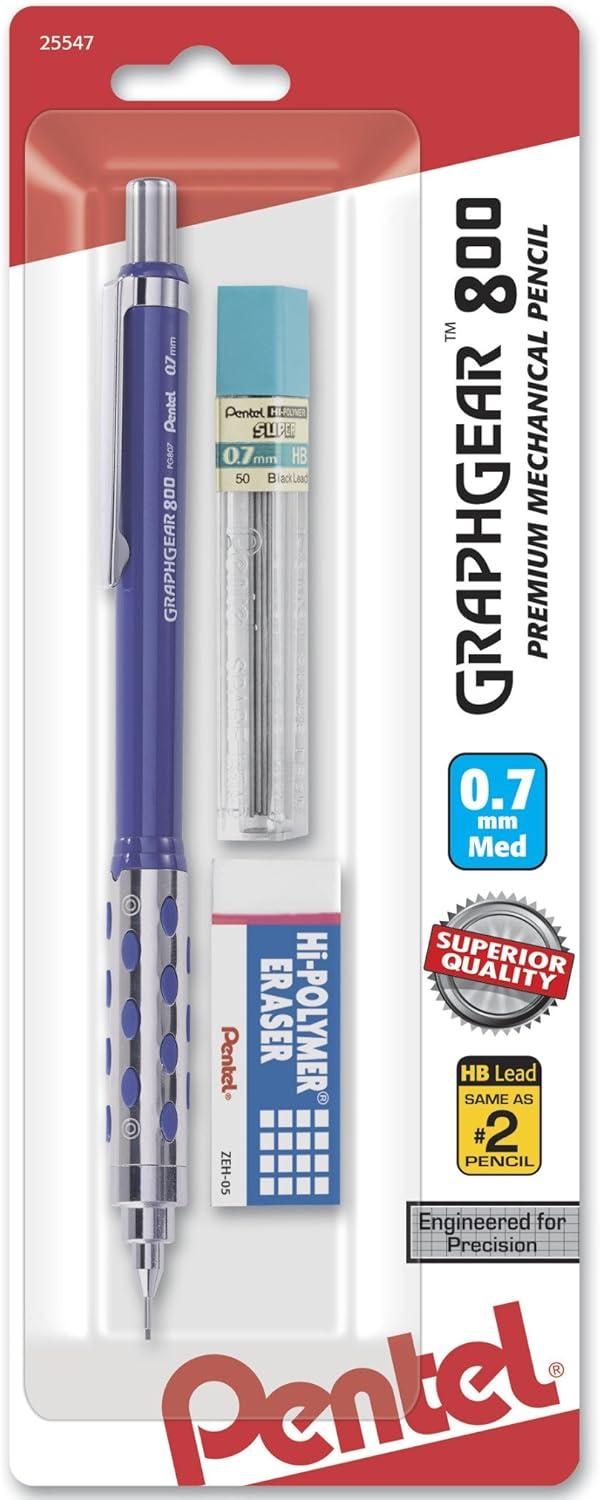 image:imagePentel GraphGear 800 Mechanical Drafting Pencil 05mm Black barrel 12 pack PG805A1 Pencil Lead and Eraser