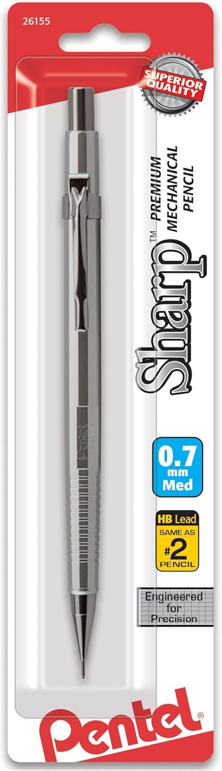 image:imagePentel Sharp Mechanical Pencil 07mm Metallic Barrels Assorted Barrel Colors Pack of 1 Barrel Color May Vary P207MBPM