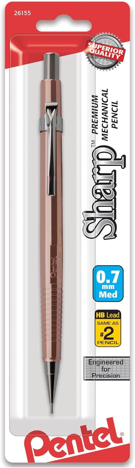 image:imagePentel Sharp Mechanical Pencil 07mm Metallic Barrels Assorted Barrel Colors Pack of 1 Barrel Color May Vary P207MBPM