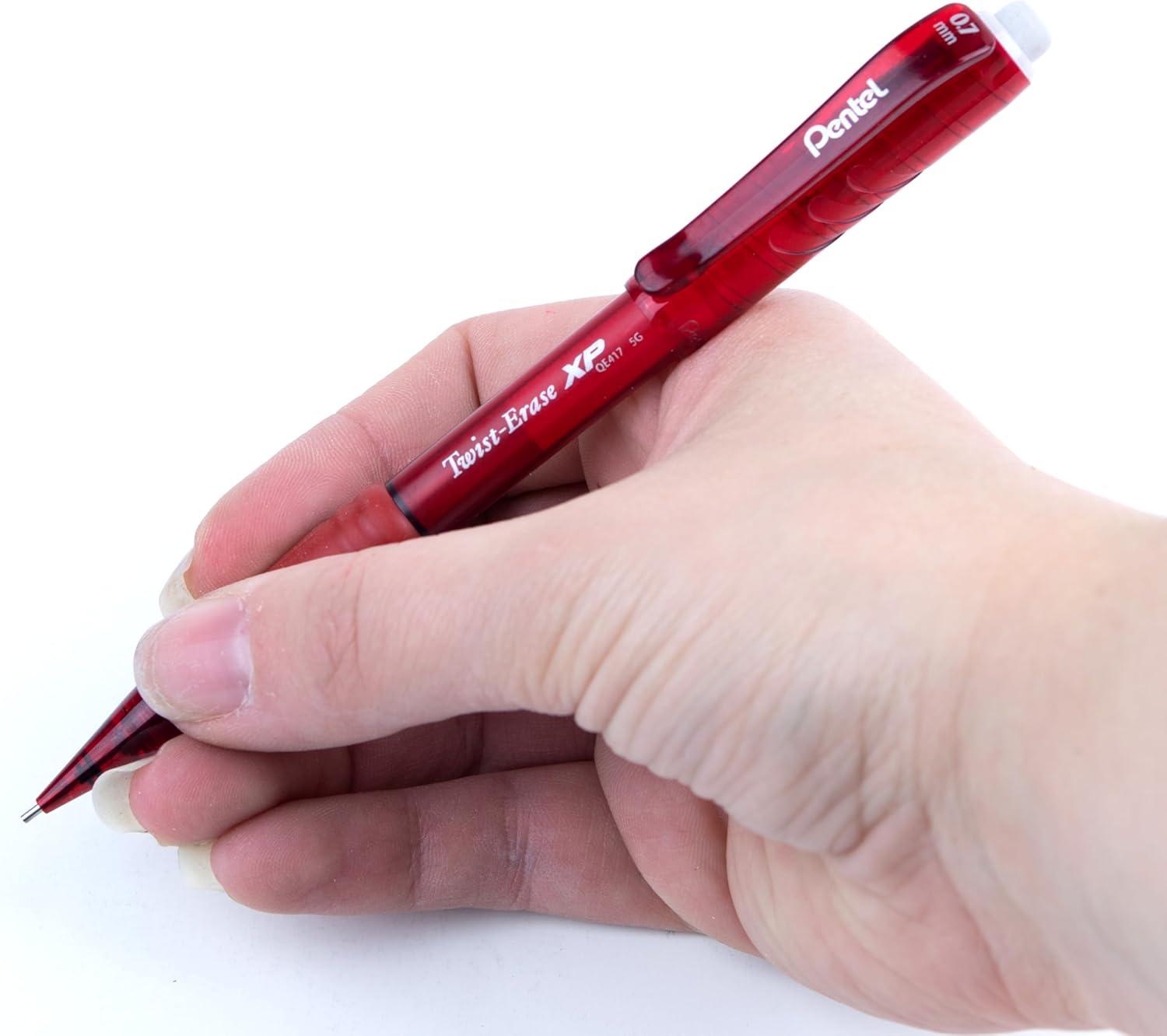 image:imagePentel Twist Erase EXPRESS Automatic Pencil 07mm Lead Size Red Barrel Box of 12 QE417BRed