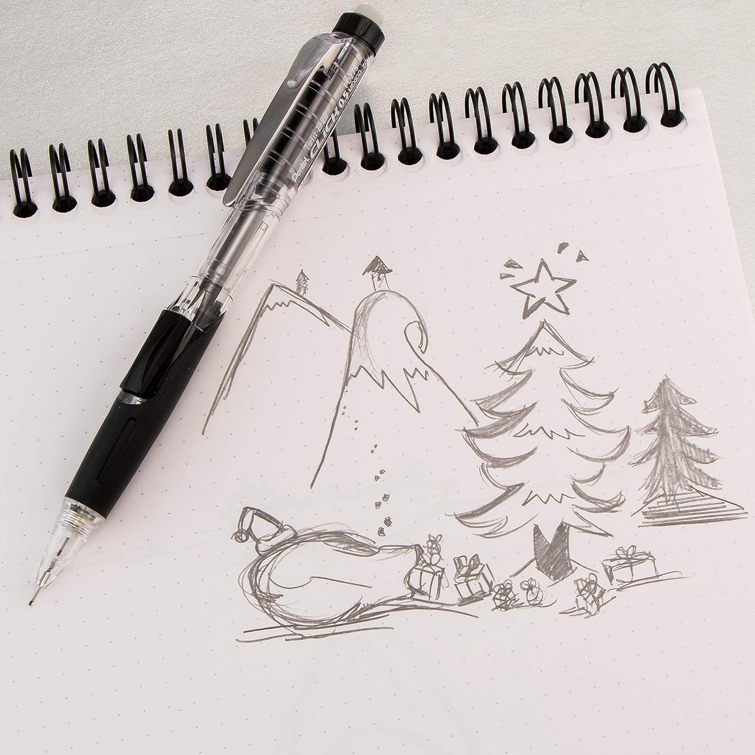 image:imagePentel TwistErase Click Mechanical Pencil 05mm Transparent Blue Barrel Box of 12 PD275TC