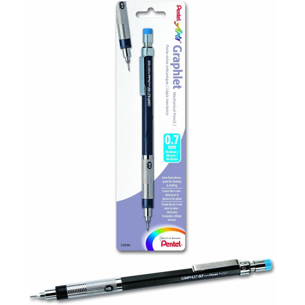 image:imagePentel Arts 007mm Graphlet Mechanical Drafting Pencil Blue Cap PG507BPCD