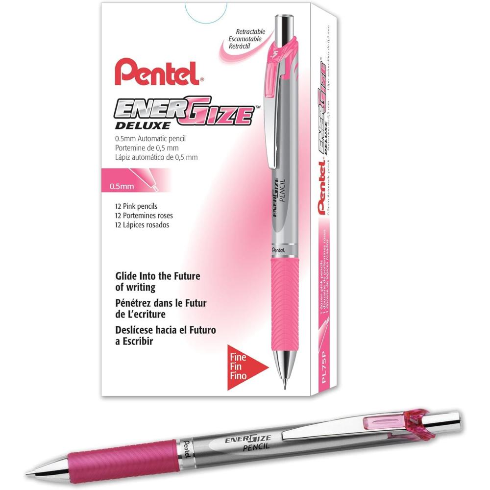 image:imagePentel EnerGize Mechanical Pencil 05mm Pink Accents Box of 12 PL75PPink Accents