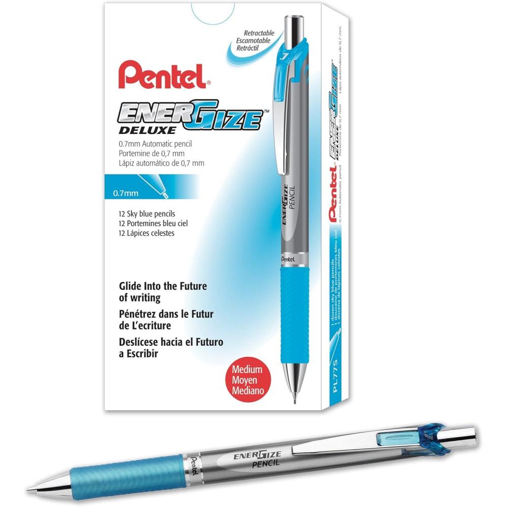 image:imagePentel EnerGize Mechanical Pencil 07mm Pink Accents Box of 12 PL77PSky Blue Accents