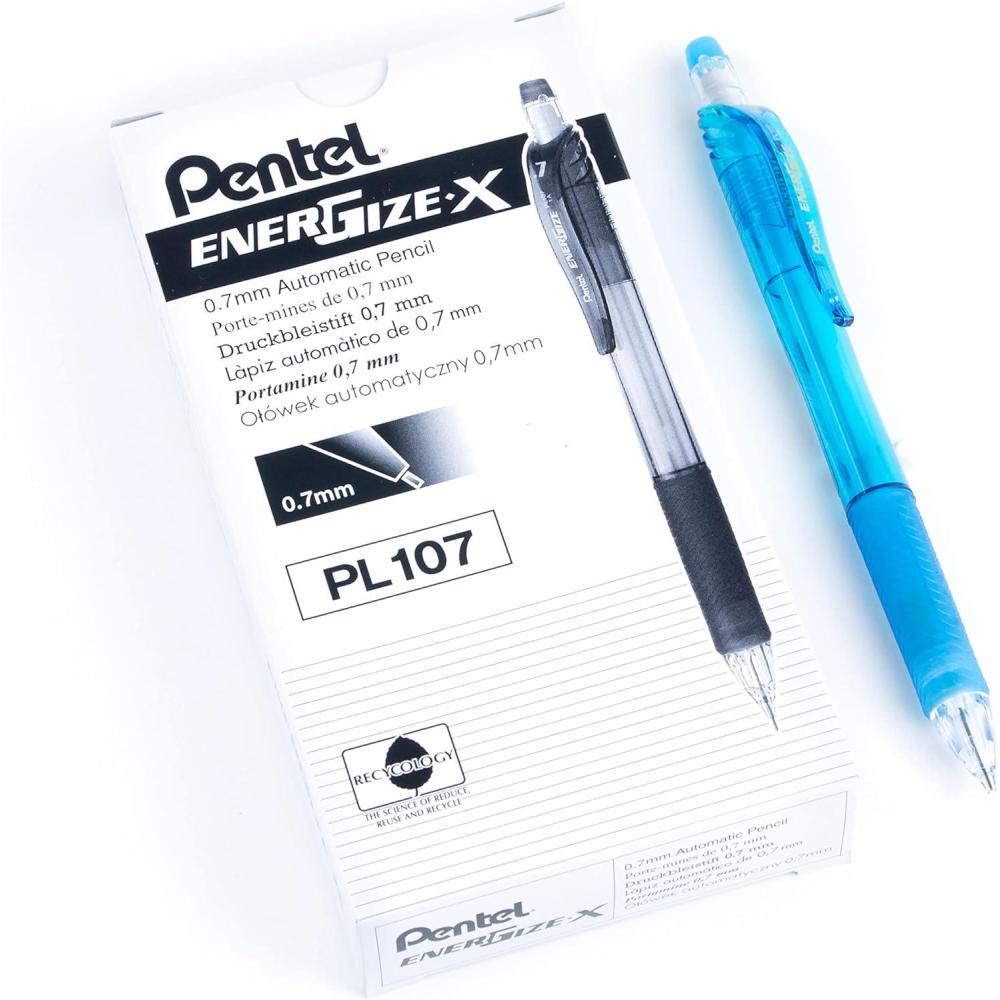 image:imagePentel EnerGizex Mechanical Pencil 07mm Violet Barrel Box of 12 PL107VSky Blue Barrel