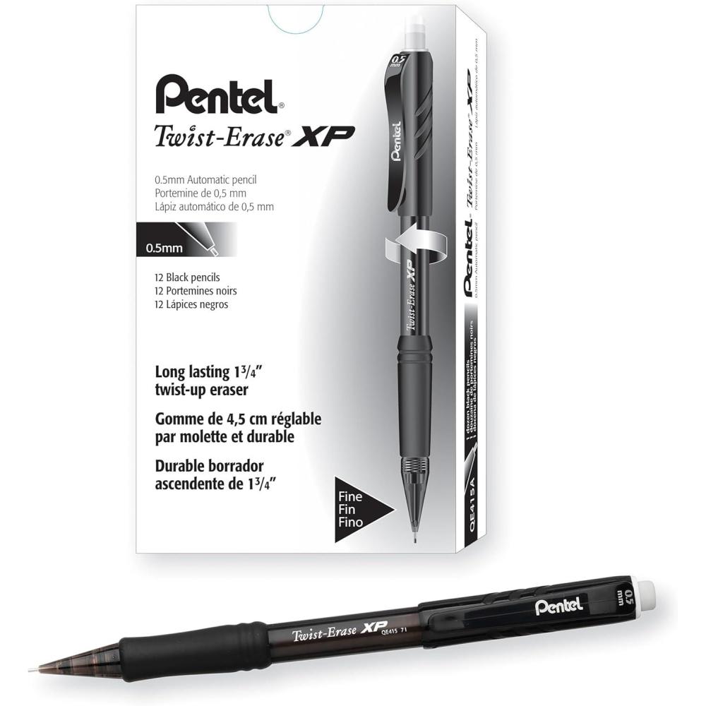 image:imagePentel Twist Erase EXPRESS Automatic Pencil 05mm Lead Size Blue Barrel Box of 12 QE415CBlack