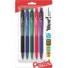 Pentel Art Mechanical Pencils 5/ Package, 0.7mm, Black/Blue/Green/Pink/Violet (AL407BP5M)