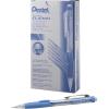 Pentel Twist-Erase CLICK Mechanical Pencil, (0.7mm), CLEAR Barrel, Sky Blue Grip, 12 pack (PD277TS)
